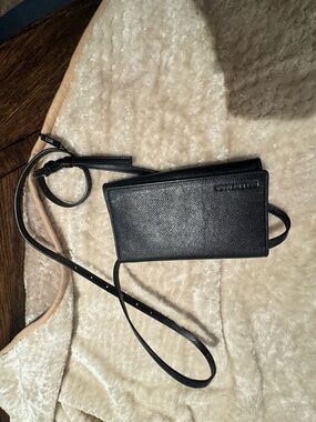 Balenciaga‎ Black Leather Crossbody Card Case